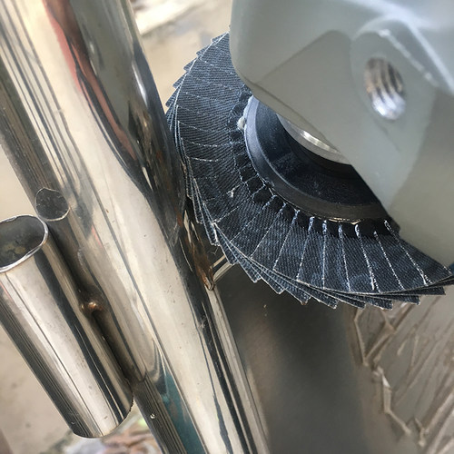 韩式蓝砂百叶轮软片兰色锆刚玉不锈钢金属弯头圆管曲面打磨抛光片