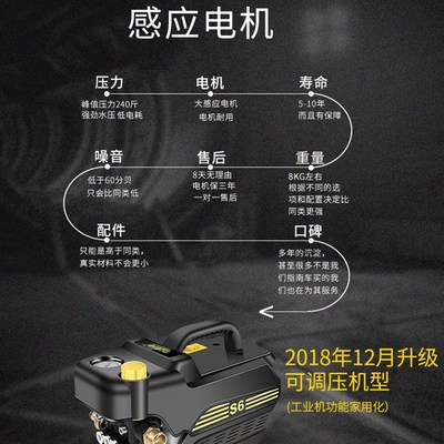 现货速发可调压高压洗车机家用220V刷车水泵便携洗车神器空