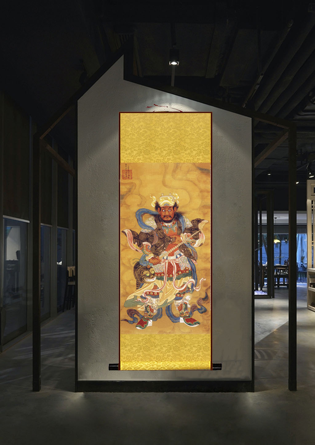武财神赵公明画像风水招财镇宅赐福饭店办公室客厅书房装饰画包邮