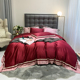 酒店轻奢风120支长绒棉酒红色四件套高端纯棉床单被套1.8床上用品