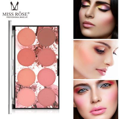 推荐8 color blush rosy nude makeup blush cream腮红盘