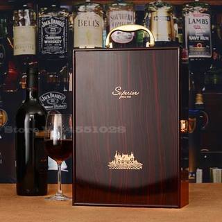 推荐European Wooden Wine Box Leather Red Wine Gift Box for