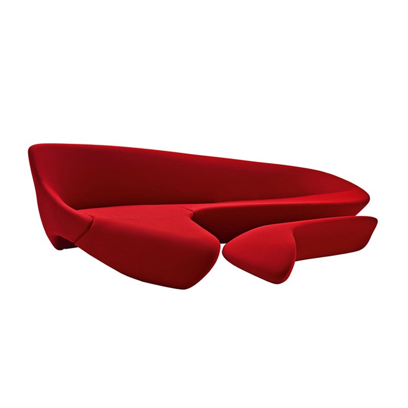 Zaha Hadid意大利异形L形沙发玻璃钢7字扎哈月亮沙发moon sofa