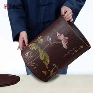 饼茶陈皮 茶叶罐陶瓷茶罐密封罐防潮紫陶平盖茶叶缸家用高档大号装