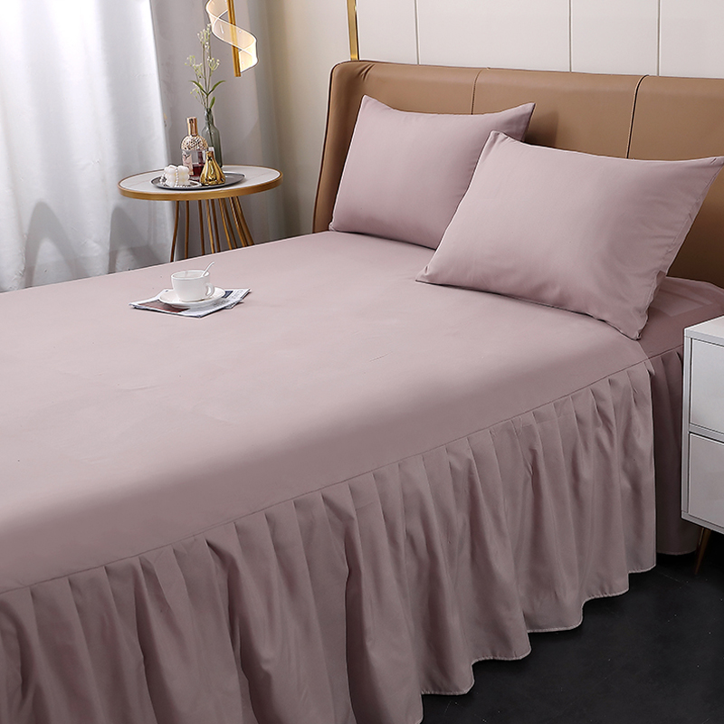 纯色简约床裙式床罩单件春夏季床围裙保护套防尘遮丑1.8x2.0m床套,床上用品,床裙,淘宝优惠券,粉丝福利购,淘宝优惠卷