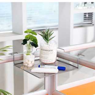 工位绿植架卡位桌面铁艺置物阳台护栏悬挂花架三角支架办公室挂钩