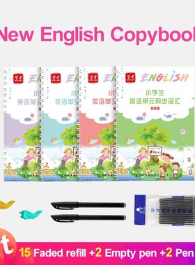 4 Pcs Set English Copybook  Calligraphy Practice Book Handwr