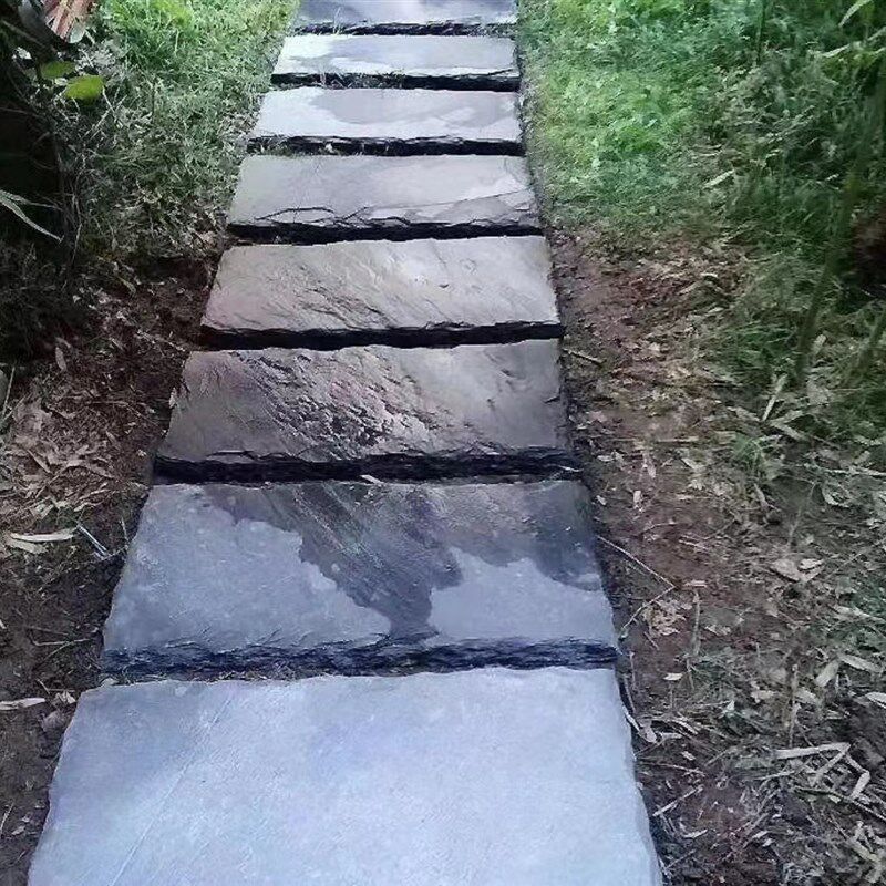 青石板地砖庭院花j园圆形长方形踏步石脚踏石不规则草坪汀步石铺