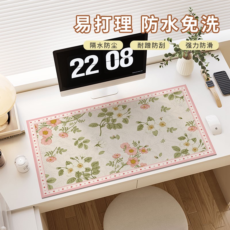 美式皮革电脑桌垫办公室超大号鼠标垫桌面垫子书房写字台台面桌布