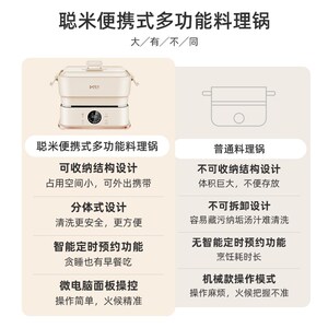 聪米多功能料理锅电火锅电煮锅蒸煮炒煎涮一体锅便携烧烤烤肉锅炉