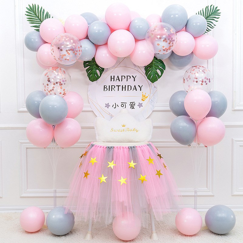 宝宝100天纪念日布置 背景墙ins风周岁小清新百日T宴kt板生日成年