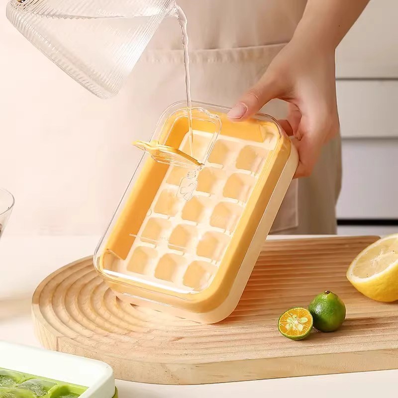 【下单立减30】零触注水按压冰格冰块模具家用DIY 制W冰器带盖易Z