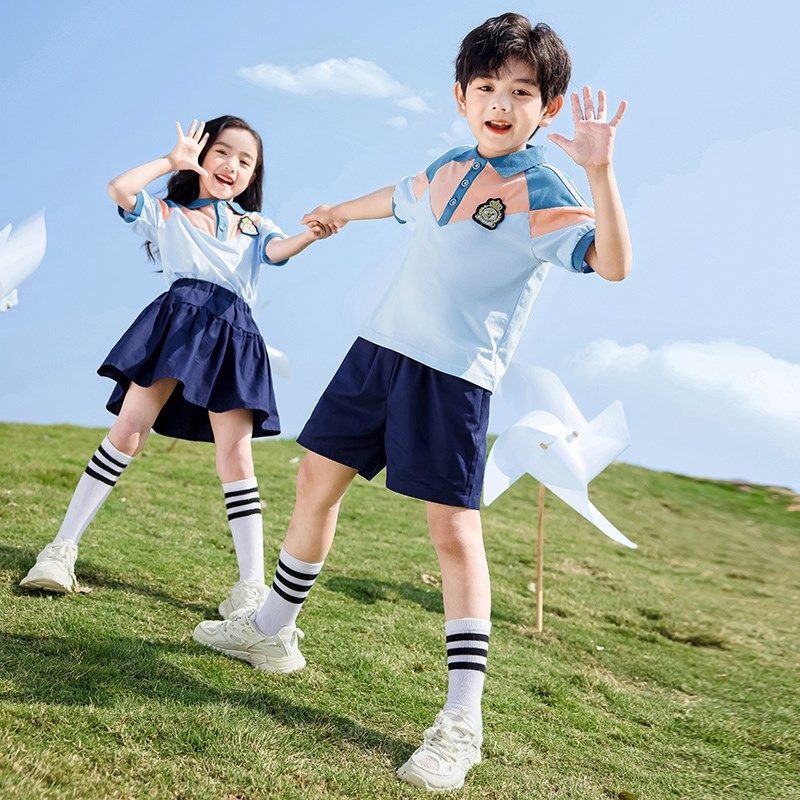 幼儿园园服夏装学院风毕业照服装儿童校服夏季小学生班服定制