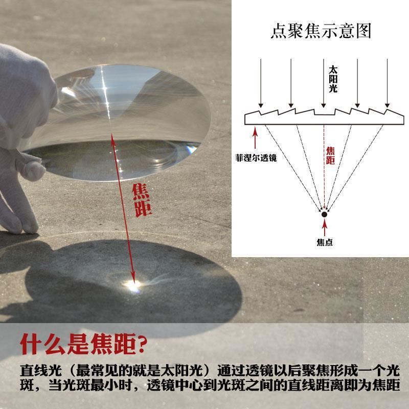 推荐圆形直径250MM菲涅t尔透镜同心圆聚光镜大脸照聚光点火科学