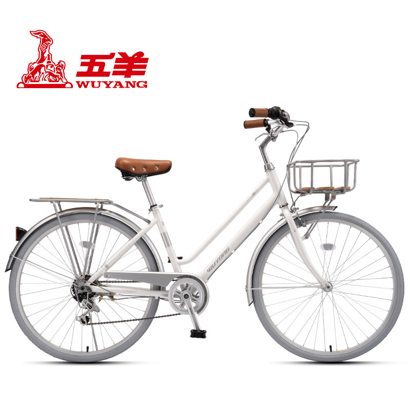 五羊自行车女式铝合金26寸变速城市男女学生上班通勤复古单车轻便