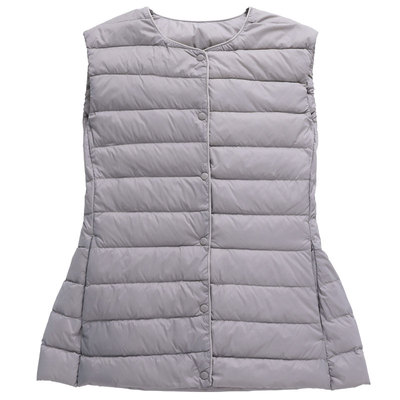 无领羽绒服马甲女内搭短款2021秋冬轻薄棉背P心内胆马夹圆领内穿