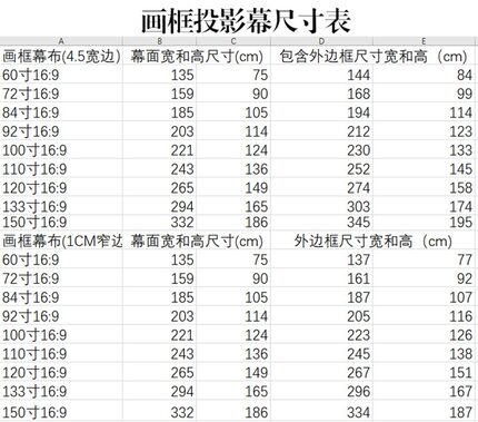 家用3D高清壁挂画框投影幕布抗光100寸120寸150寸金属4K框架幕布