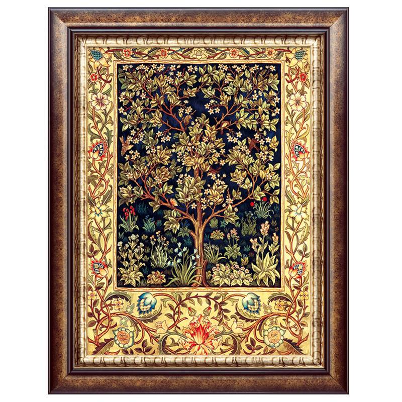 发财树 欧式美式玄关装饰画餐厅竖版走廊壁画墙画挂画客厅装饰画