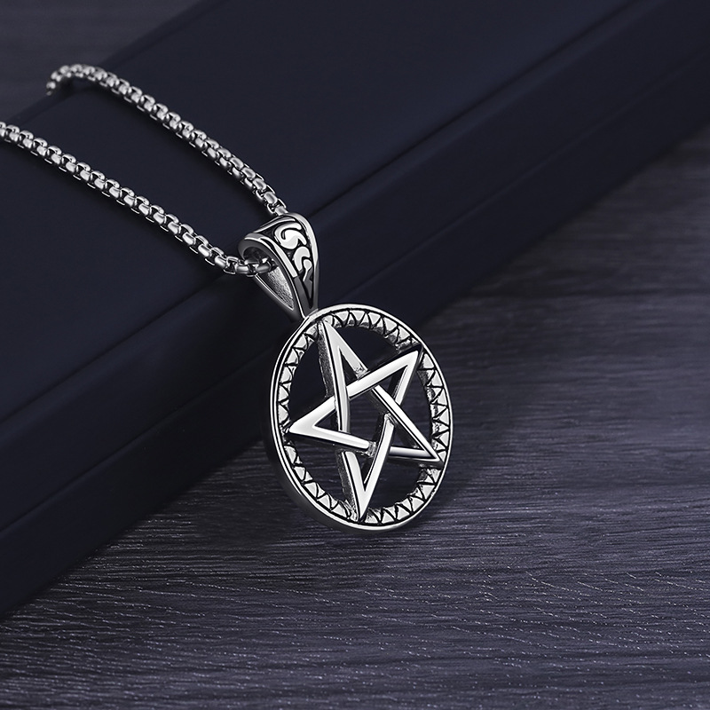 跨境新款NUOBeING Fashion Vintage Satan Pentagram Pendants Ne