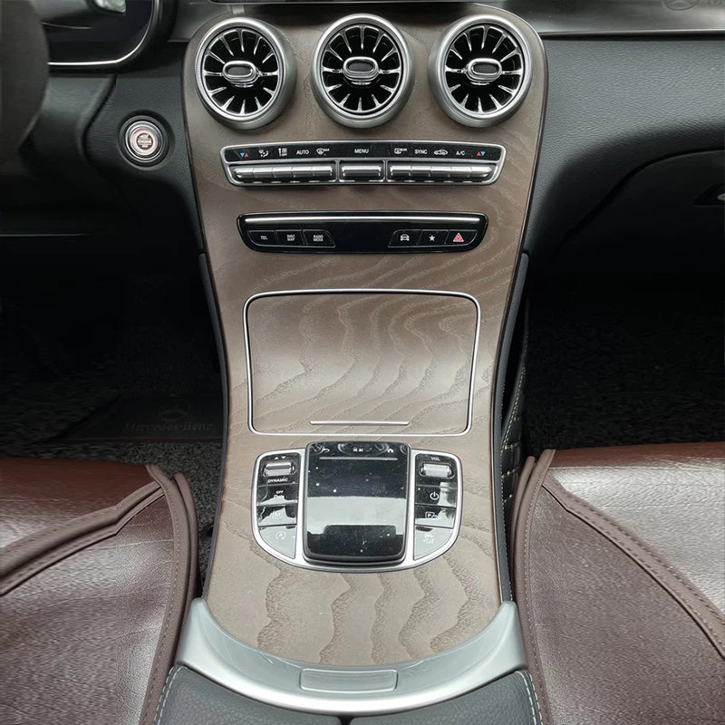 15-2021款c级奔驰glc中控面板260l/300l碳纤维内饰改装岑木纹装饰