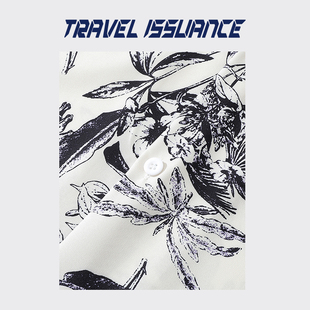 TRAVEL 短袖 夏季 新款 草木苍翠 花衬衫 新品 港风复古宽松 ISSUANCE