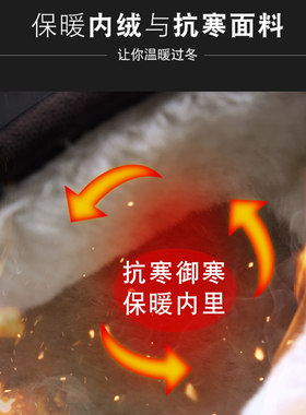 棉鞋男冬季加绒保暖2023新款豆豆鞋男士一脚蹬爸爸面包雪地靴男款