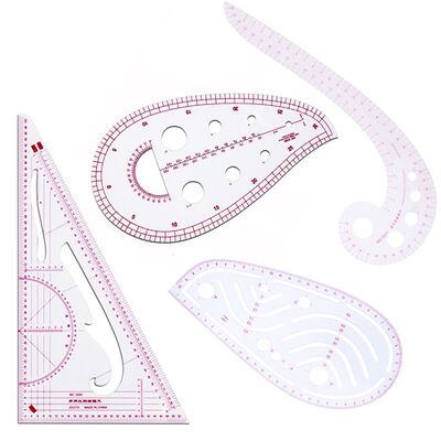 4pcs/set Sewing Tailor Fvrench Curve Pattern Grading Rulers