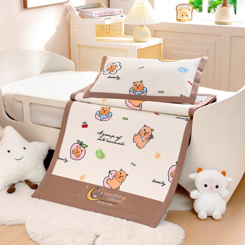 幼儿园凉席宝宝可用冰丝凉垫儿童拼接床婴儿软凉席空调席水洗夏季