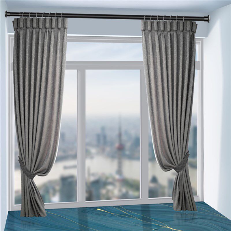 免打孔窗帘杆伸缩杆可调节不挑墙面卧室飘窗阳台卫生间不锈钢撑杆