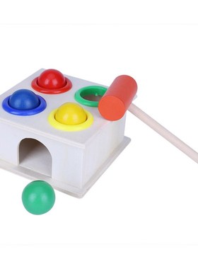 Kids Noise Maker Wooden  Hammer Toy Baby Colorful Hammering