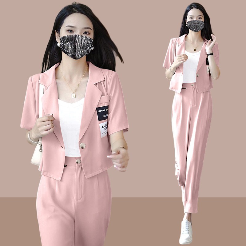 职业时尚西装套装女士2024新款夏季薄款休闲小个子高级感显高西服