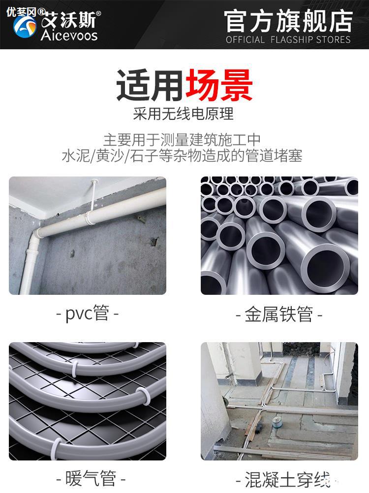 直销沃斯电工智能管道测堵仪高精度堵塞探测器P排堵仪神器墙体穿