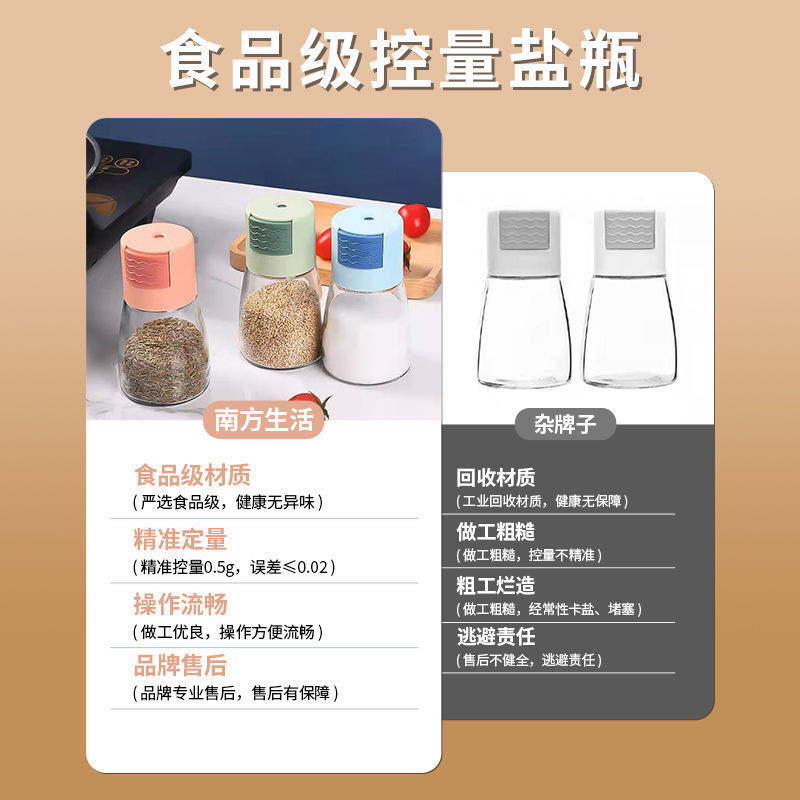 调量盐瓶定料罐厨房盐罐子家用控瓶盐瓶可计量调料量防潮