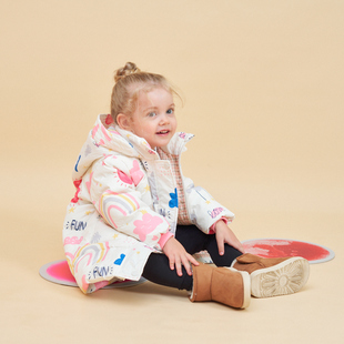 加厚小童中童冬装 外套棉 洋气z宝宝中长款 儿童羽绒服女童2022新款