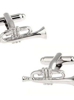 Cufflink Trumpet Microphone Note-Guitar Piano Gold Music Sto