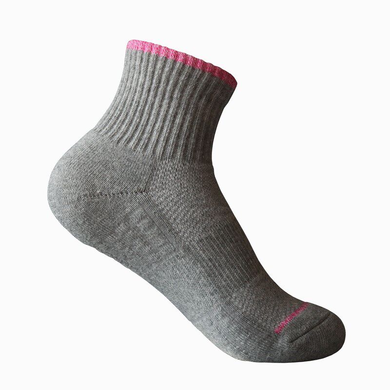 3双毛巾底加厚运动袜子按摩底棋盘格防滑透气羽毛球袜女中筒