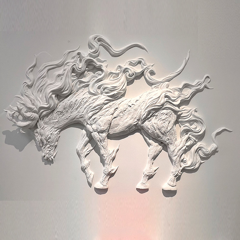 抖音壁画师佳佳款墙面浮雕画壁画批土粉壁画材料矿物沙料艺术