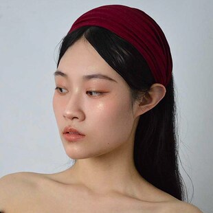 L9000/加宽发箍女2025防滑带齿发卡高颅顶精致红色头箍遮白发头饰