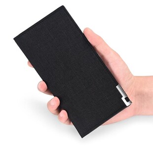 男士帆布钱包长夹男生小众设计长款钱夹年轻人男款卡包大学生