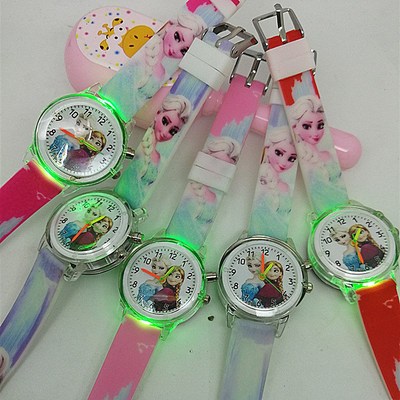Watch-Band Electronic-Watch Printed Elsa-Color Girl Silicone