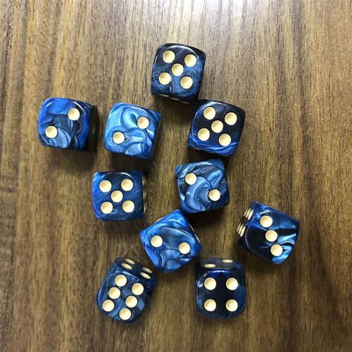 10pcs/set Round Corner Pearl Gem Dice 6 Sided 16mm Dice Play