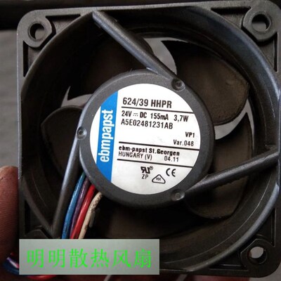 全新EBMPAPST 624/39 HHPR 24V 155mA 3.7W 6025 4线变频器风现货
