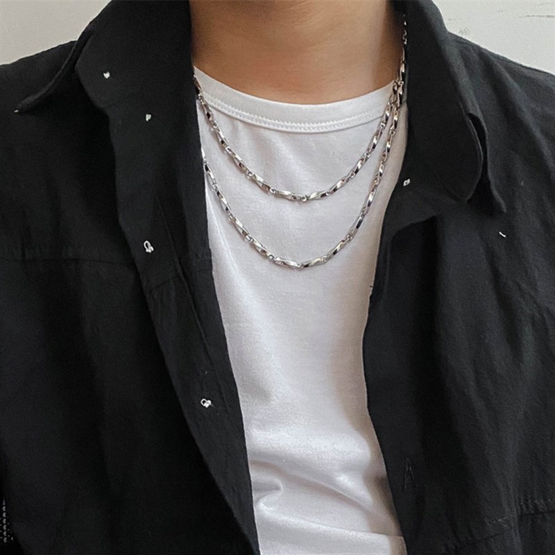 现货莫比a乌斯项链男潮小众感冷淡风简约男生钛钢链锁骨链男士链