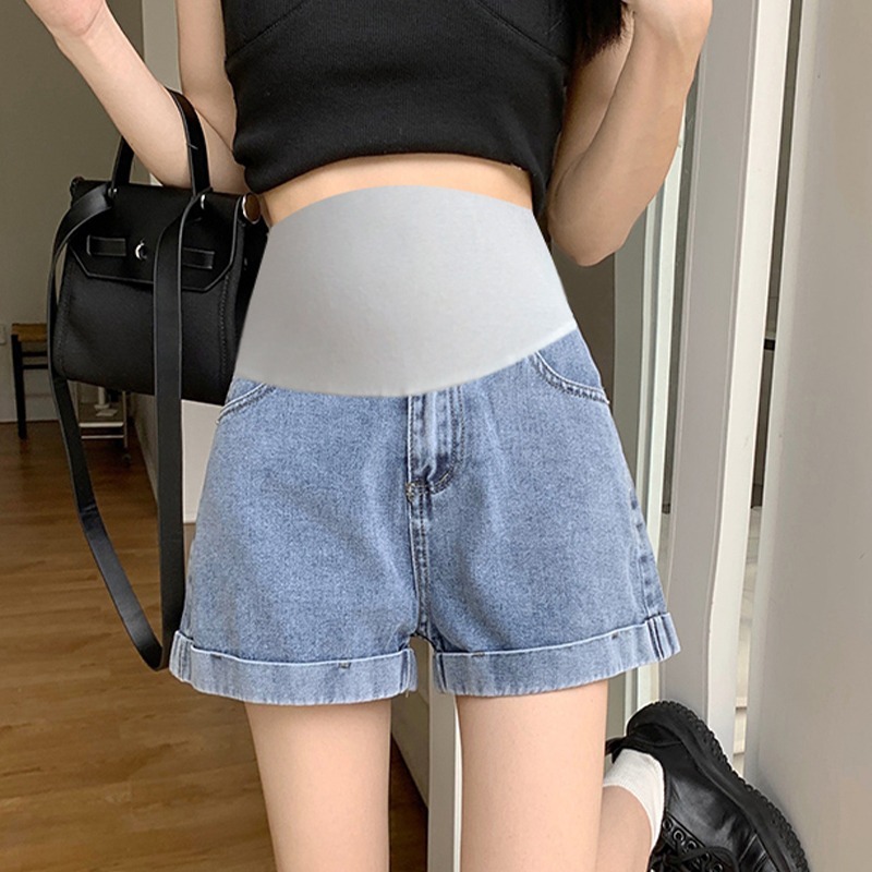 孕妇短裤夏季外穿薄款大码牛仔短裤夏款孕早期休闲阔腿打底裤夏天