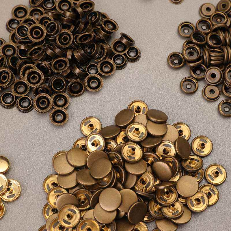 速发100 Pairs Copper Snap Fasteners Button Press Popper Sewi