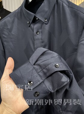 G货~原货!白捡一样!柜299~z加绒暖和!秋冬男士提花厚实保暖衬衫