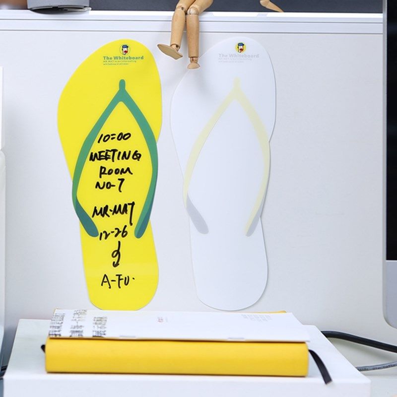 冰箱留言板可擦写黑板贴创意备忘贴拖鞋款小白板挂墙小黑板冰箱贴