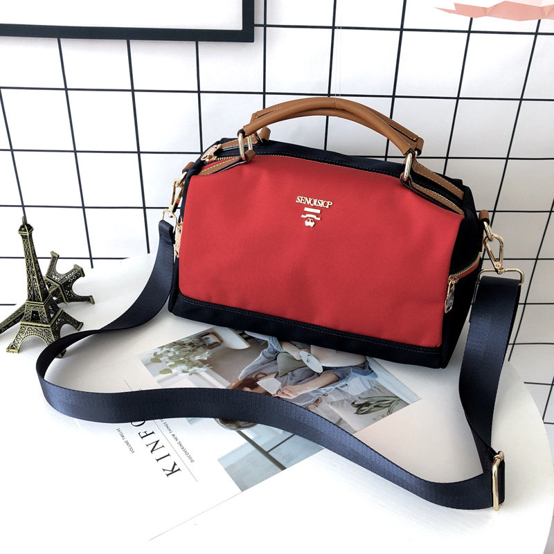 21新款时尚牛津布枕头包休闲帆布包包大容量单肩女包超轻便斜挎包