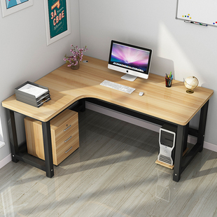 转角书桌80cm高家用电脑台式L型办公桌简约卧室学习拐角定制桌子