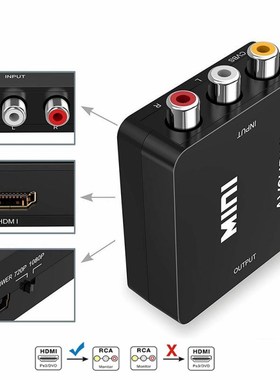 1080P Mini HDMI2AV Support NTSC PAL HDMI to AV Scaler Adapt